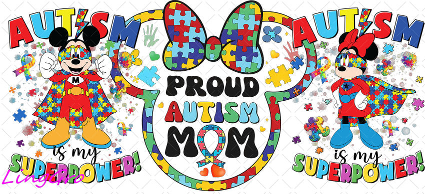 Autisum 16oz UV DTF TRANSFER Libbey Glass Can Cup Wrap KA-2159