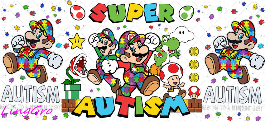 Autisum 16oz UV DTF TRANSFER Libbey Glass Can Cup Wrap KA-2165