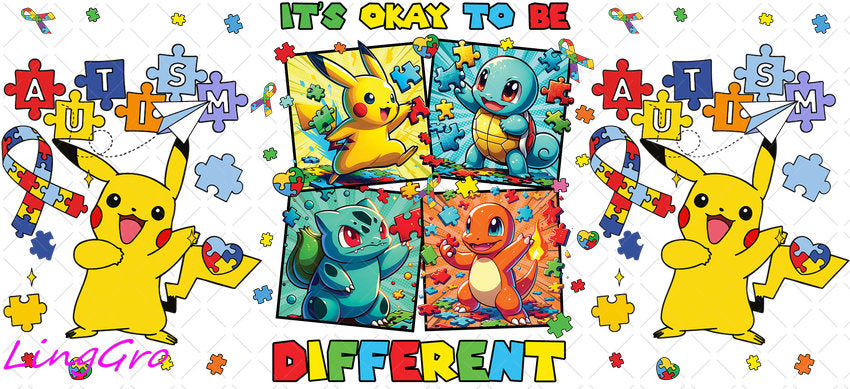 Autisum 16oz UV DTF TRANSFER Libbey Glass Can Cup Wrap KA-2167