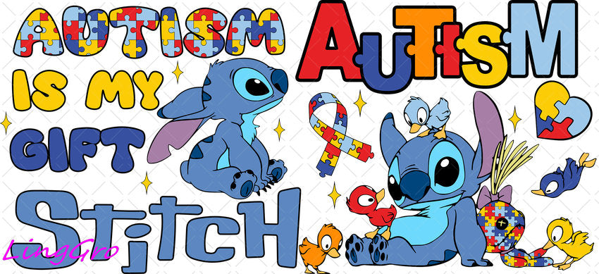 Autisum 16oz UV DTF TRANSFER Libbey Glass Can Cup Wrap KA-2172