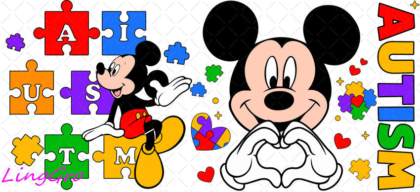 Autisum 16oz UV DTF TRANSFER Libbey Glass Can Cup Wrap KA-2178