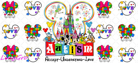 Autisum 16oz UV DTF TRANSFER Libbey Glass Can Cup Wrap KA-2184