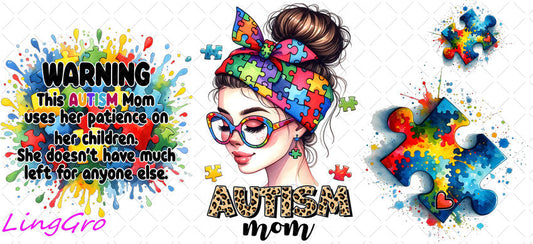 Autisum 16oz UV DTF TRANSFER Libbey Glass Can Cup Wrap KA-2187