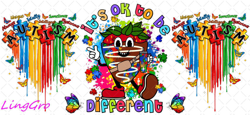 Autisum 16oz UV DTF TRANSFER Libbey Glass Can Cup Wrap KA-2189