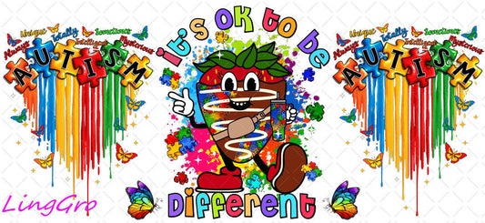 Autisum 16oz UV DTF TRANSFER Libbey Glass Can Cup Wrap KA-2189