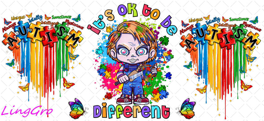 Autisum 16oz UV DTF TRANSFER Libbey Glass Can Cup Wrap KA-2196