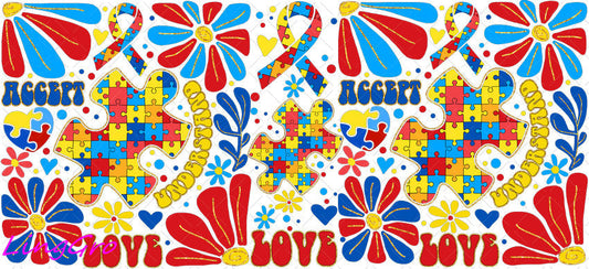 Autisum 16oz UV DTF TRANSFER Libbey Glass Can Cup Wrap KA-2255