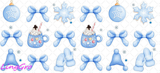 Christmas 16oz UV DTF TRANSFER Libbey Glass Can Cup Wrap KA-2288