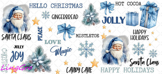 Christmas 16oz UV DTF TRANSFER Libbey Glass Can Cup Wrap KA-2291