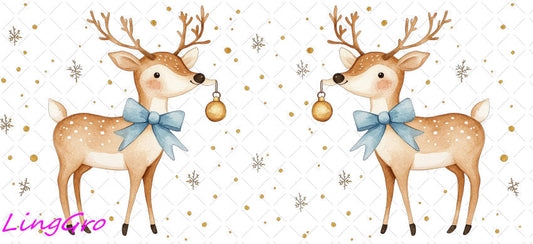 Christmas 16oz UV DTF TRANSFER Libbey Glass Can Cup Wrap KA-2305