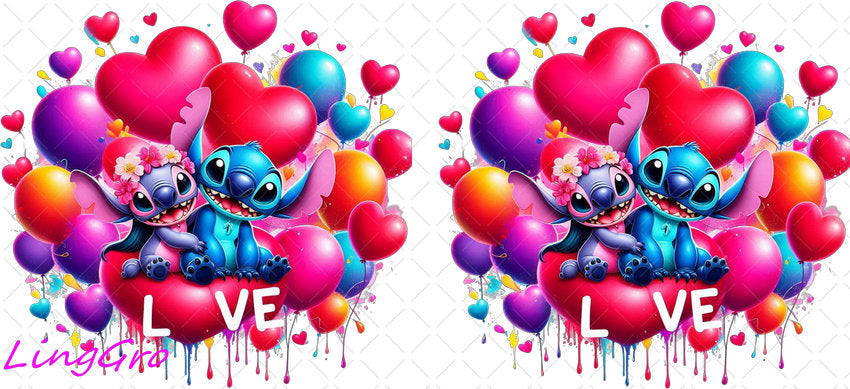 Valentine 16oz UV DTF TRANSFER Libbey Glass Can Cup Wrap-KA-2384