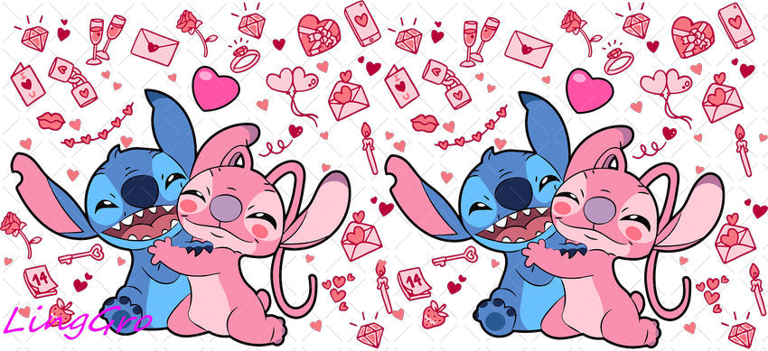 Valentine 16oz UV DTF TRANSFER Libbey Glass Can Cup Wrap-KA-2391