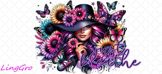 Badass Tattoo Girl 16oz UV DTF TRANSFER Libbey Glass Can Cup Wrap-KA-239