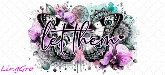 Butterfly 16oz UV DTF TRANSFER Libbey Glass Can Cup Wrap-KA-241