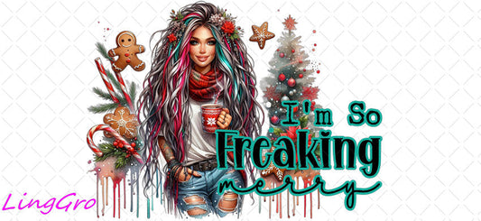 Badass Tattoo Girl 16oz UV DTF TRANSFER Libbey Glass Can Cup Wrap-KA-242