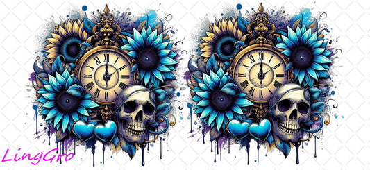 Skull 16oz UV DTF TRANSFER Libbey Glass Can Cup Wrap-KA-250