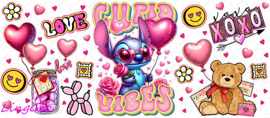 Valentine 16oz UV DTF TRANSFER Libbey Glass Can Cup Wrap-KA-2528