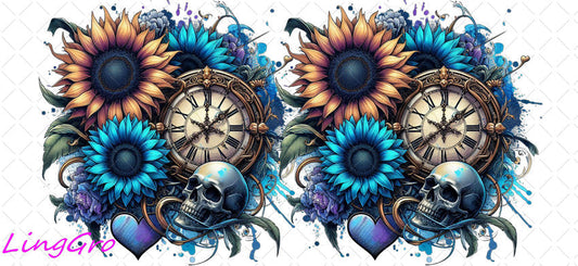 Skull 16oz UV DTF TRANSFER Libbey Glass Can Cup Wrap-KA-252