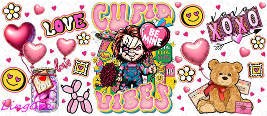 Valentine 16oz UV DTF TRANSFER Libbey Glass Can Cup Wrap-KA-2534