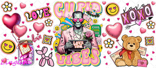 Valentine 16oz UV DTF TRANSFER Libbey Glass Can Cup Wrap-KA-2535