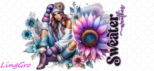 Badass Tattoo Girl 16oz UV DTF TRANSFER Libbey Glass Can Cup Wrap-KA-257