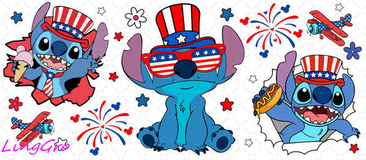 Stitch 16oz UV DTF TRANSFER Libbey Glass Can Cup Wrap KA-2655