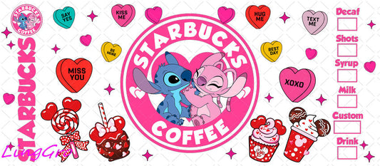 Stitch 16oz UV DTF TRANSFER Libbey Glass Can Cup Wrap KA-2664