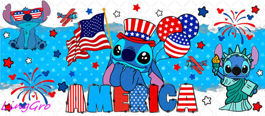 Stitch 16oz UV DTF TRANSFER Libbey Glass Can Cup Wrap KA-2670