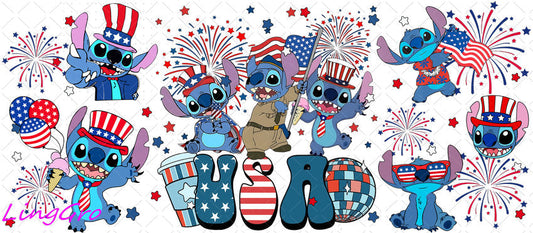 Stitch 16oz UV DTF TRANSFER Libbey Glass Can Cup Wrap KA-2671