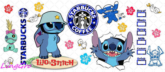 Stitch 16oz UV DTF TRANSFER Libbey Glass Can Cup Wrap KA-2678