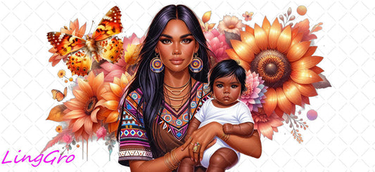 Badass Tattoo Girl 16oz UV DTF TRANSFER Libbey Glass Can Cup Wrap-KA-274