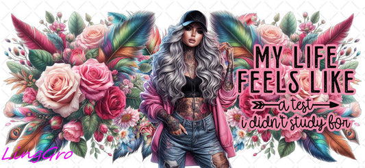 Badass Tattoo Girl 16oz UV DTF TRANSFER Libbey Glass Can Cup Wrap-KA-279