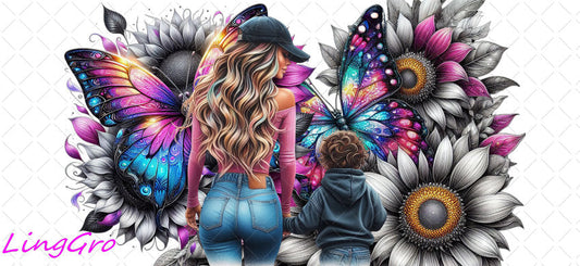 Badass Tattoo Girl 16oz UV DTF TRANSFER Libbey Glass Can Cup Wrap-KA-283