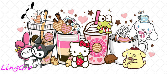 Sanrio 16oz UV DTF TRANSFER Libbey Glass Can Cup Wrap-KA-2929