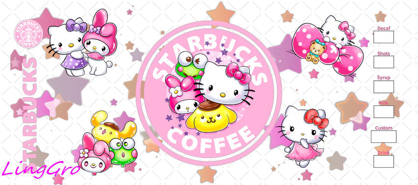 Sanrio 16oz UV DTF TRANSFER Libbey Glass Can Cup Wrap-KA-2932