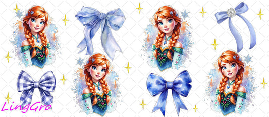 Disney Princess 16oz UV DTF TRANSFER Libbey Glass Can Cup Wrap KA-2964