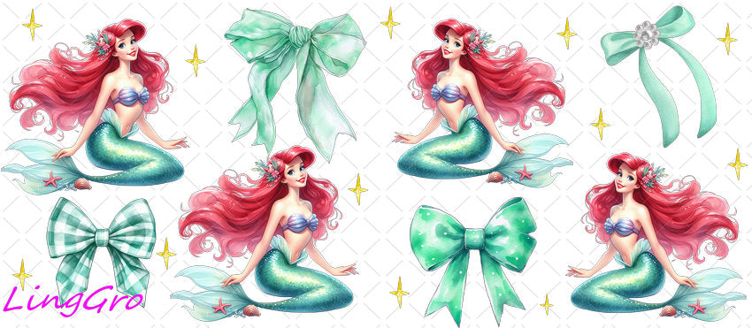 Disney Princess 16oz UV DTF TRANSFER Libbey Glass Can Cup Wrap KA-2965