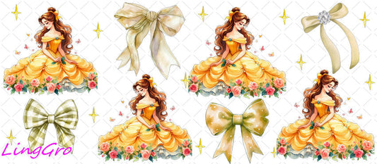 Disney Princess 16oz UV DTF TRANSFER Libbey Glass Can Cup Wrap KA-2967