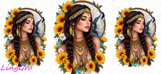 Badass Tattoo Girl 16oz UV DTF TRANSFER Libbey Glass Can Cup Wrap-KA-296