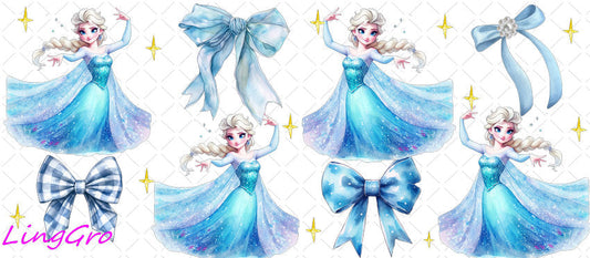 Disney Princess 16oz UV DTF TRANSFER Libbey Glass Can Cup Wrap KA-2974