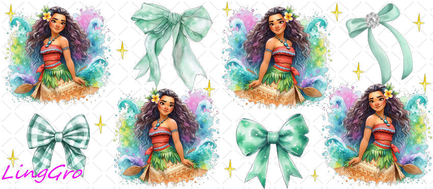 Disney Princess 16oz UV DTF TRANSFER Libbey Glass Can Cup Wrap KA-2983