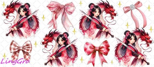 Disney Princess 16oz UV DTF TRANSFER Libbey Glass Can Cup Wrap KA-2984