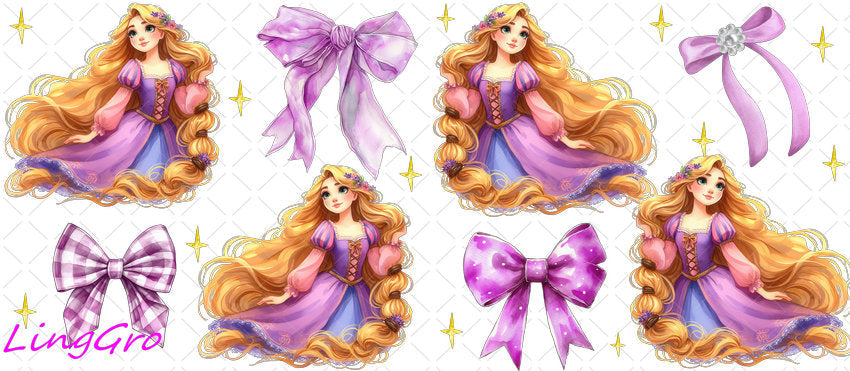 Disney Princess 16oz UV DTF TRANSFER Libbey Glass Can Cup Wrap KA-2987