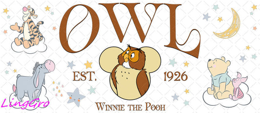 Disney Winnie The Pooh 16oz UV DTF TRANSFER Libbey Glass Can Cup Wrap KA-3014