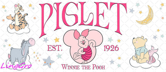 Disney Winnie The Pooh 16oz UV DTF TRANSFER Libbey Glass Can Cup Wrap KA-3019