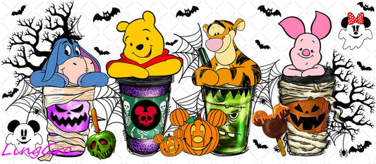 Winnie The Pooh 16oz UV DTF TRANSFER Libbey Glass Can Cup Wrap KA-3026