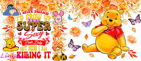 Disney Winnie The Pooh 16oz UV DTF TRANSFER Libbey Glass Can Cup Wrap KA-3029