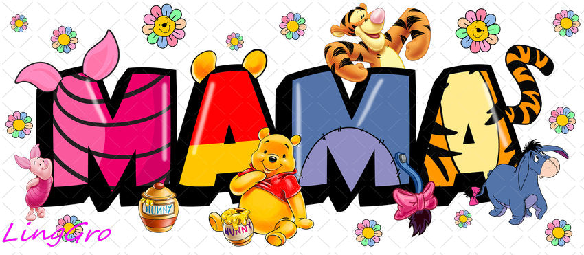 Winnie The Pooh 16oz UV DTF TRANSFER Libbey Glass Can Cup Wrap KA-3045