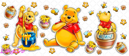 Winnie The Pooh 16oz UV DTF TRANSFER Libbey Glass Can Cup Wrap KA-3050