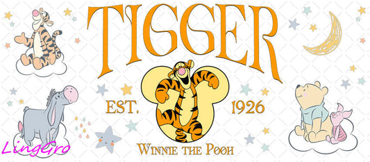 Disney Winnie The Pooh 16oz UV DTF TRANSFER Libbey Glass Can Cup Wrap KA-3068